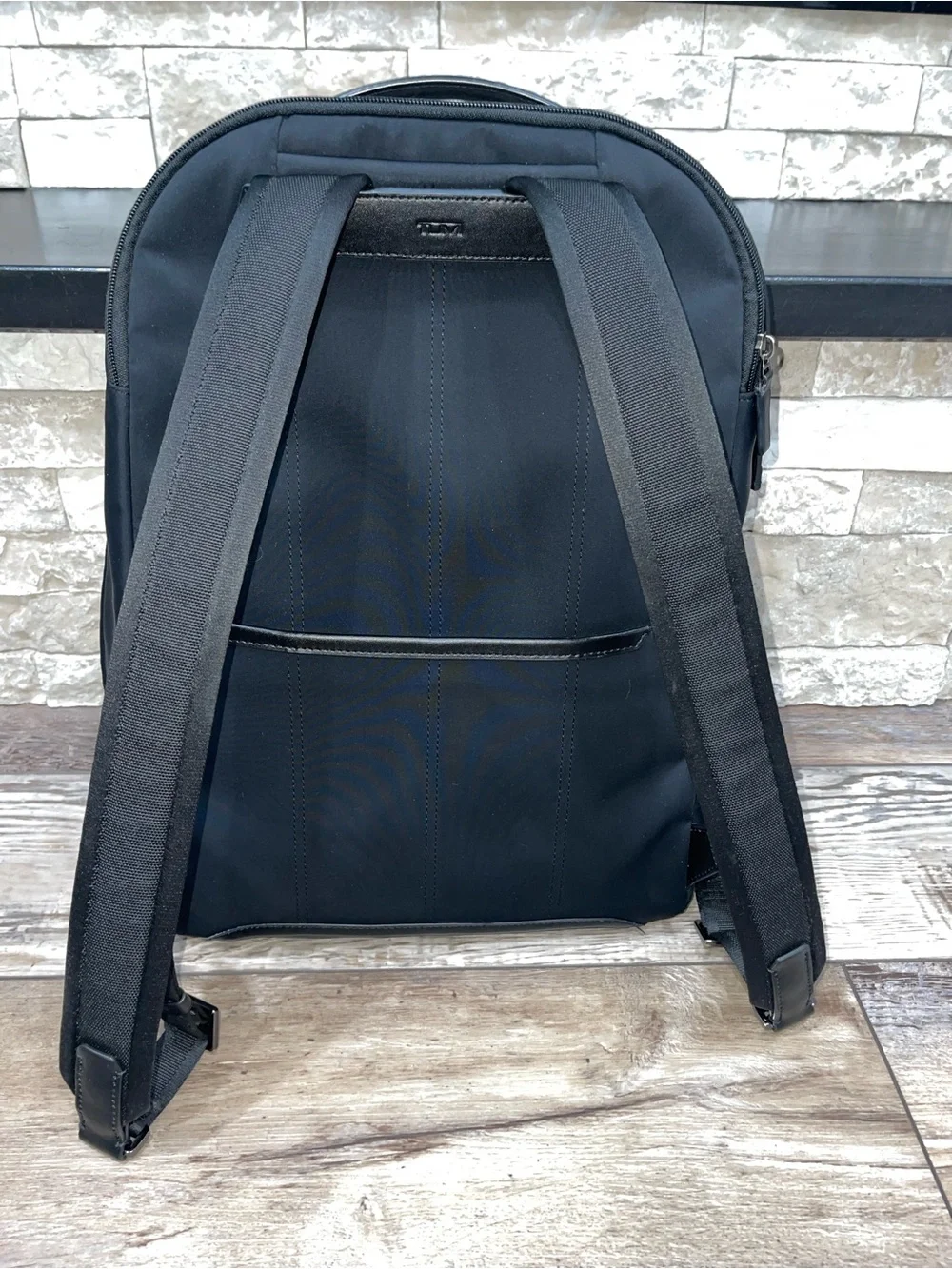 Tumi Harrison Warren Backpack Black Leather/Nylon Unisex. Branded